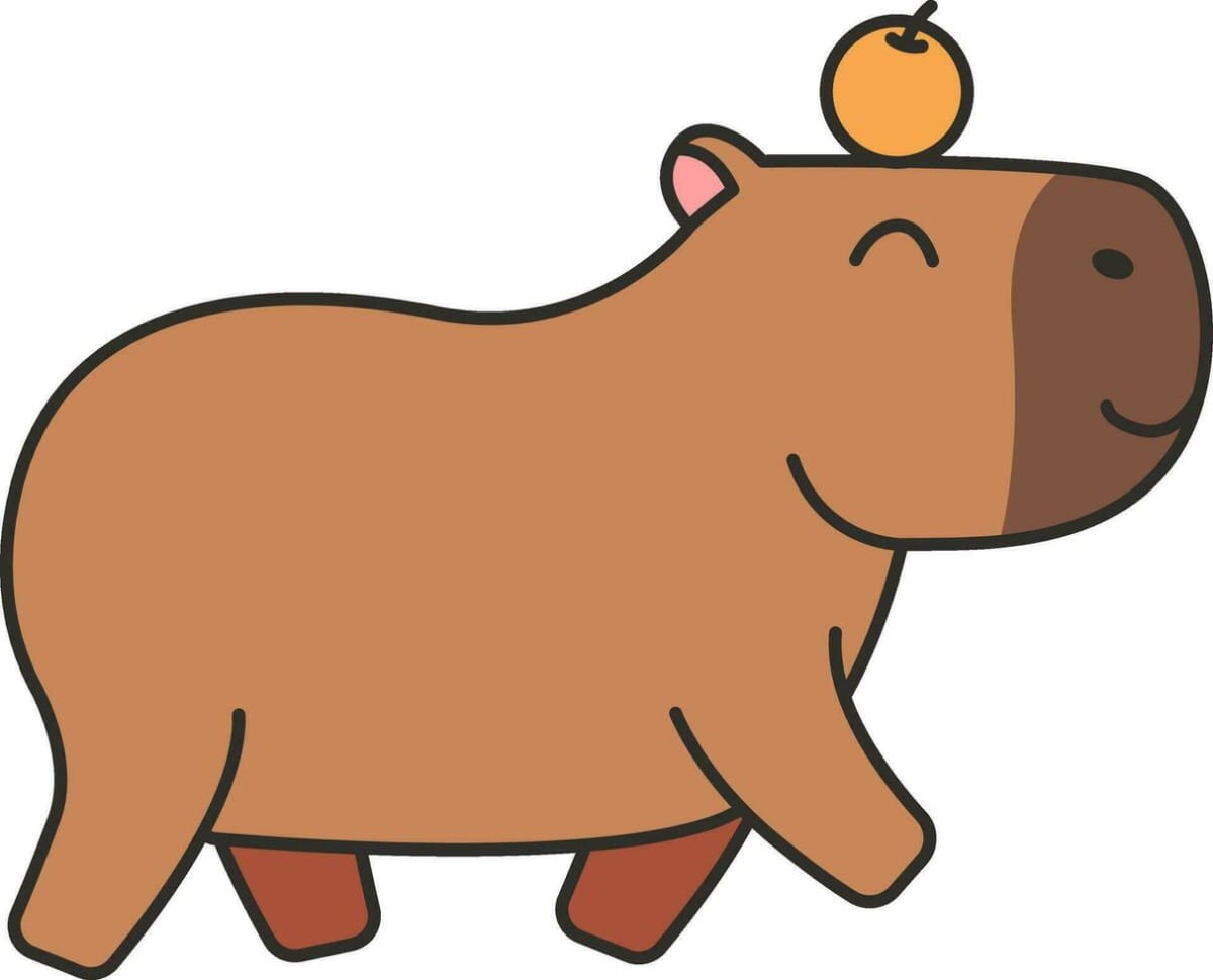 10عکس زیبا و کیوت از کارتون کپی بارا Capybara Cartoon برای چاپ روی انواع پرده