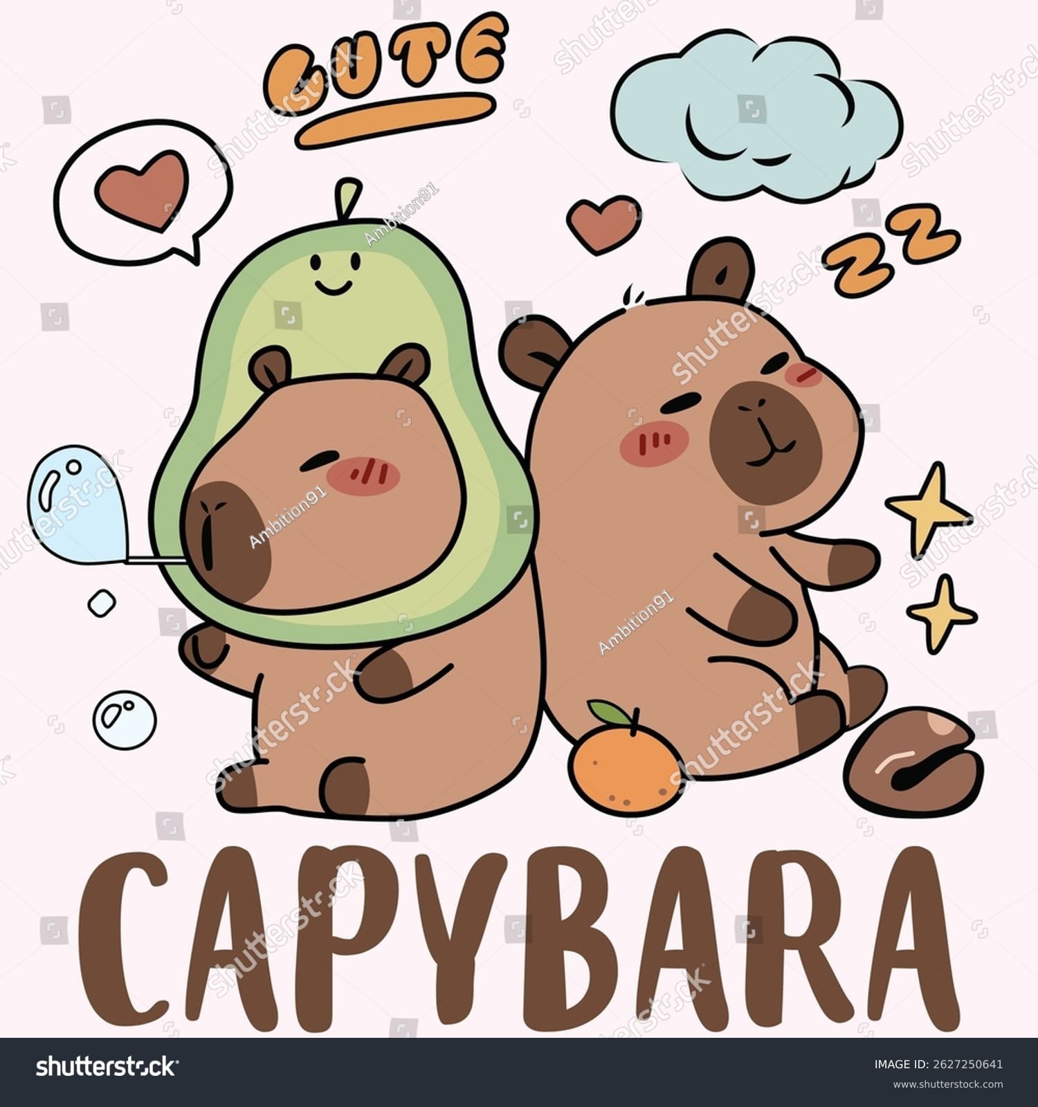 کارتون کپی بارا Capybara Cartoon - کد 2627250641