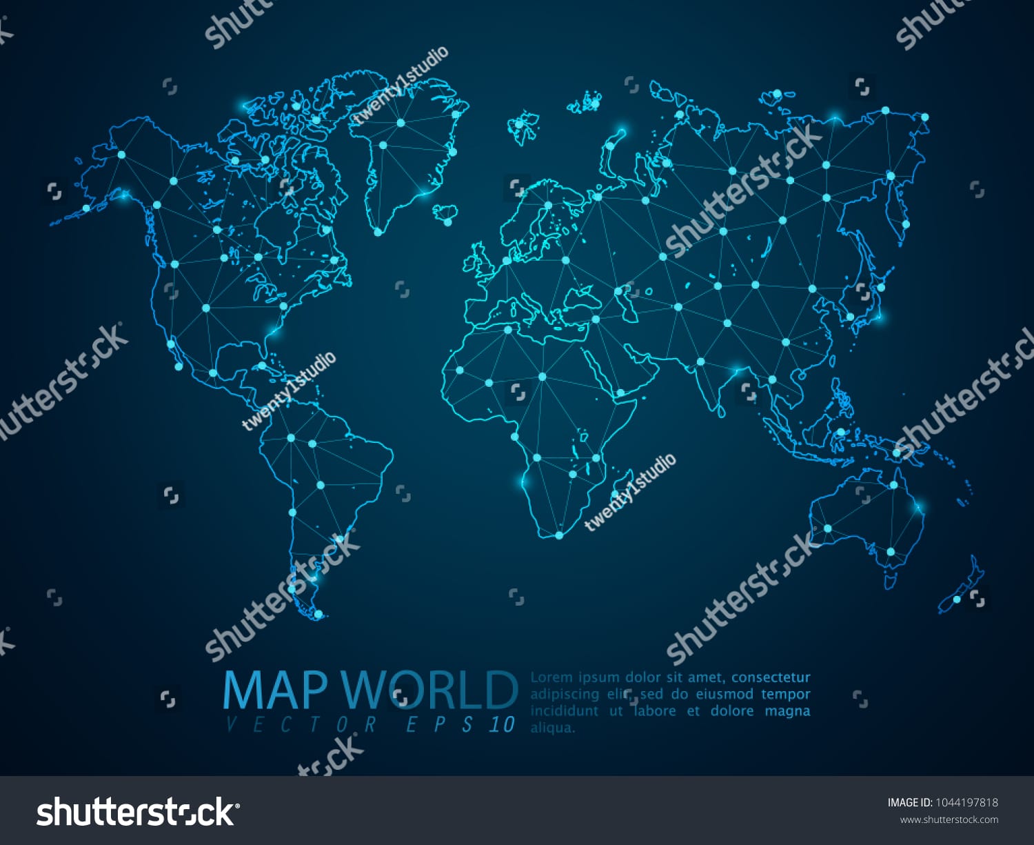 نقشه دنیا World Map - کد 1044197818