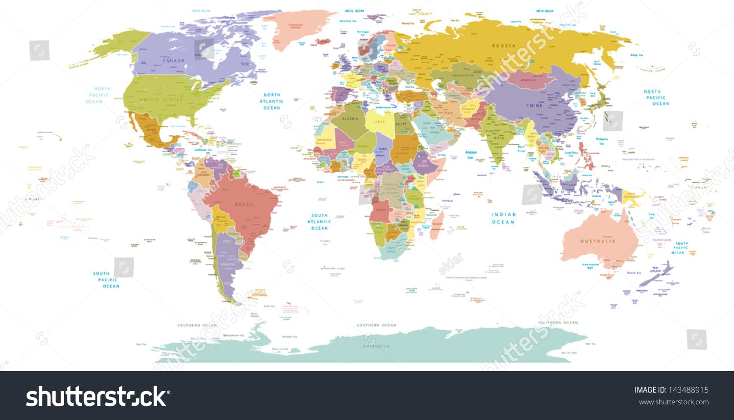 نقشه دنیا World Map - کد 143488915